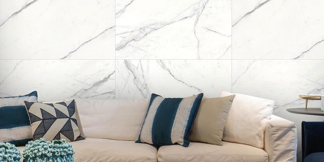 Carrara White — Rectified Polished Porcelain Tile